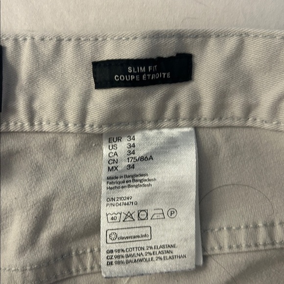 H&M Slim Fit Jean Shorts Size 34 light beige cotton blend - Picture 5 of 5